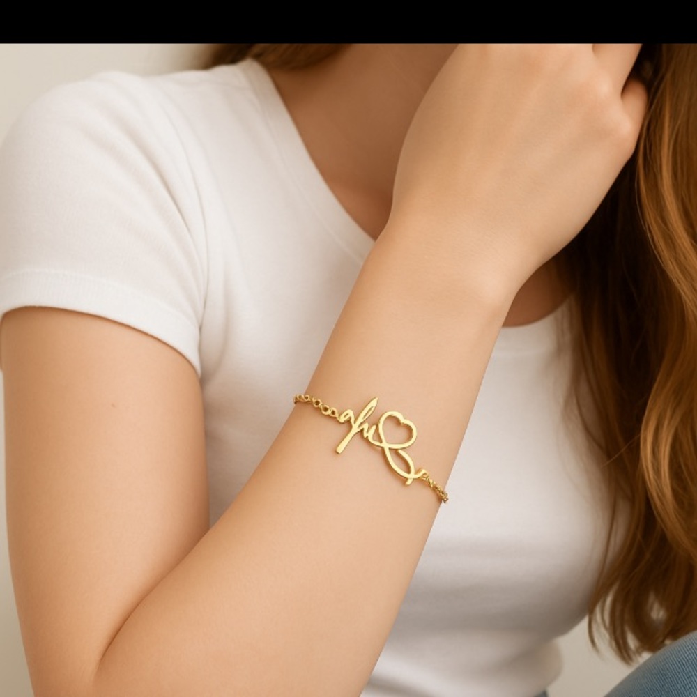 Antian Accessories™ Heartbeat Faith Fish Stainless Steel Gold Bracelet